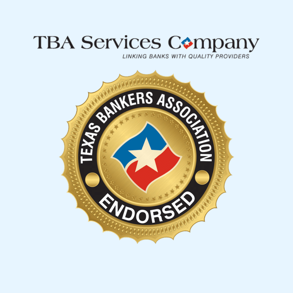 Badge for businesses that proves that they are endorsed by Texas Bankers Association