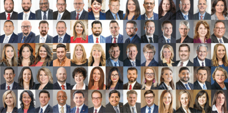 Group shot Collage of headshots of TBA Members and Partners